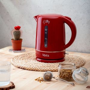 Електрическа кана Oliver Voltz Daisy OV51230W, 2200W, 1.7 л, Автоматично изключване, Червен