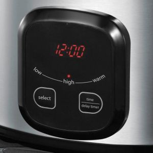 Уред за бавно готвене Russell Hobbs MaxiCook 22750-56, 200 W, 6 l,  3 температурни настройки, Таймер, Подвижна тенджера, Сребрист/черен