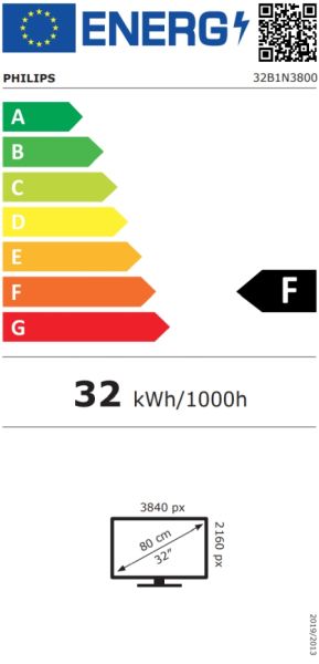 Монитор PHILIPS 32B1N3800/00 Series 3000, 31.5" VA, 4K UHD (3840x2160) 60Hz, 16:9, 4ms, 350cd/m2, 3500:1, Adaptive Sync, Speaker 2x3W, 2xHDMI, DP, USB hub, Black