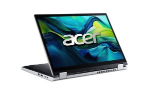 Лаптоп ACER Aspire Go Spin 14 AGSP14-31PT-3593 (NX.J3UEX.006), 14'' WUXGA (1920x1200) IPS Touch, Intel® Core™ 3 N355 (6MB, 1.9GHz up to 3.9GHz, 8 ядра), 8GB DDR5, 256GB SSD M.2, Windows 11 Home, Pure Silver