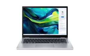 Лаптоп ACER Aspire Go Spin 14 AGSP14-31PT-3593 (NX.J3UEX.006), 14'' WUXGA (1920x1200) IPS Touch, Intel® Core™ 3 N355 (6MB, 1.9GHz up to 3.9GHz, 8 ядра), 8GB DDR5, 256GB SSD M.2, Windows 11 Home, Pure Silver
