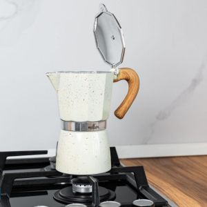 Кубинска кафеварка Bohmann BH 9306, 300 мл, 6 чаши, Предпазен клапан, Алуминий, Бежов