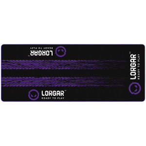 LORGAR RX1FM, Sim Racing Floor Mat Advanced, Stitched edge, 1,700X700X3 mm, Black/purple