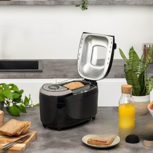 Хлебопекарна FIRST FA-5152-3-BA, 850W, 1.25 кг, 12 програми, Таймер, Незалепващо покритие, Черен/инокс