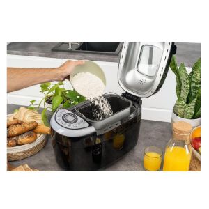 Хлебопекарна FIRST FA-5152-3-BA, 850W, 1.25 кг, 12 програми, Таймер, Незалепващо покритие, Черен/инокс