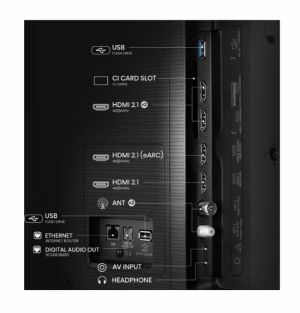 Телевизор Hisense 85" E7Q Pro, 4K Ultra HD 3840x2160, QLED, Quantum Dot, 144Hz, HDR 10+ adaptive, HLG, Dolby Vision, Hi-Concerto,Dolby Vision Atmos, Smart TV, WiFi 5GHz, WiFi Direct,Light Sensor, BT, Anyview Cast, 4xHDMI, 2xUSB, LAN, CI+, DVB-T2/C/S2, Bla