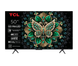 Телевизор 50" TCL 50C6K, 4K UHD QD-MiniLED, Smart TV, Google TV, 144Hz, WiFi 5, Black