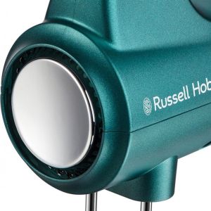 Ръчен миксер Russell Hobbs Swirl 25891-56, 350W, 5 скорости, Турбо, Бутон за приставки, High Performance Helix Beater, Без BPA, Тюркоаз