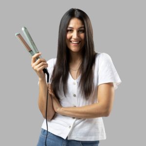 Преса за коса Remington Botanicals S5860, 150-230°C, 10 темп, BotaniCare, Advanced Ceramic, Плочи с екстрат от микробалсами, Зелен