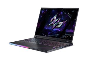 Лаптоп Acer Predator Helios 18 AI, PH18-I71-93T3, Intel Core Ultra 9 290HX Plus (up to 5.50GHz, 36MB), 18" WQXGA (2560x1600) IPS Mini LED 250Hz, 2*32GB DDR5, 2*1TB NVMe SSD, RTX 5080 16GB GDDR7, WiFi 7, RG-45, BT 5.4, MicroSD, FHD Cam, Win 11 Pro, Black