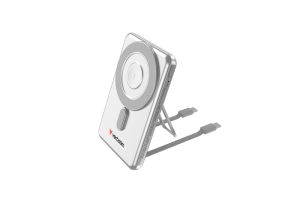 Външна батерия Verbatim Charge 'n' Go 2C Power Bank Magnetic Wireless 5000mAh with 2 USB-C Cables & Stand Silver