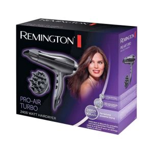 Сешоар Remington D5220 Pro-Air Turbo, 2400W, Турбо - 90 km/h, Дифузер, Йонизиране, Черен