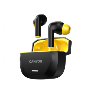 CANYON headset HEXAGON 7 TWS ANC+ENC Wireless Charge Black Yellow