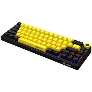 LORGAR KBP70MW, Wireless 65% Mechanical Gaming Keyboard Pro, Black/yellow, EN layout