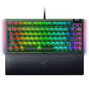 Razer BlackWidow V4 75% Phantom Green Edition, US Layout, Razer Chroma RGB, Hot-swappable Design, Detachable Type C Cable, PCB & Case sound dampening foam, Up to 8,000 Hz polling rate, Doubleshot ABS Keycaps, Magnetic Plush Leatherette