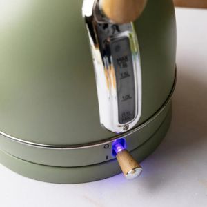 Електрическа кана-чайник Klausberg KB 9008, 2200W, 1.8 л, 360° основа, Индикатор ниво вода, Термометър, Зелен