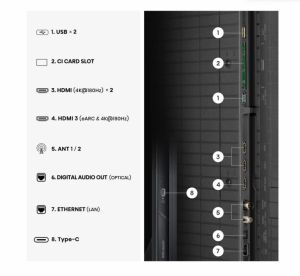 Телевизор Hisense 75" UR9S, 4K Ultra HD 3840x2160, RGB Mini Led , DLED, Quantum Dot, 180Hz, IPS, HDR 10+, HLG, Dolby Vision IQ, Dolby Atmos, Smart TV,Light Sensor,WiFi 6eGHz, WiFi Direct, BT,2x15 W + 2x10 W + 20 W + 2x10W, Anyview Cast, 3xHDMI, 2xUSB, LAN