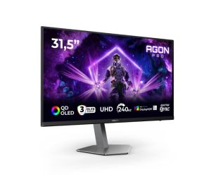 Монитор AOC AG326UZD2, 31.5" QD-OLED, 3840x2160@240Hz, 0.03ms GtG, 250cd m/2 (SDR), 1000cd m/2 (HDR), 1.500.000:1, 80M:1, Adaptive Sync, FlickerFree, LowBlue Mode, 8Wx2, Tilt, Height Adjust, Pivot, Swivel, 2xHDMI, DP, USB hub, KVM