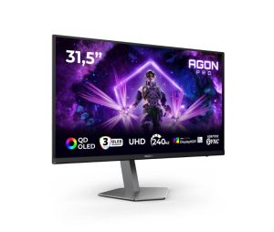 Монитор AOC AG326UZD2, 31.5" QD-OLED, 3840x2160@240Hz, 0.03ms GtG, 250cd m/2 (SDR), 1000cd m/2 (HDR), 1.500.000:1, 80M:1, Adaptive Sync, FlickerFree, LowBlue Mode, 8Wx2, Tilt, Height Adjust, Pivot, Swivel, 2xHDMI, DP, USB hub, KVM