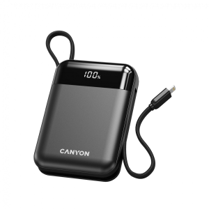 Външна батерия CANYON OnPower 104 (CNS-CPB104B), 10000mAh, 20W Fast Charging, 1xUSB-C, 1xUSB-A, Black