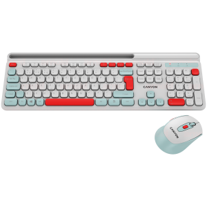 Безжичен комплект CANYON HSET-W5 (CNS-HSETW5WT), Wireless 2.4 GHz, Slim, USB, White