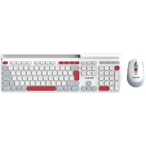 Безжичен комплект CANYON HSET-W5 (CNS-HSETW5WT), Wireless 2.4 GHz, Slim, USB, White