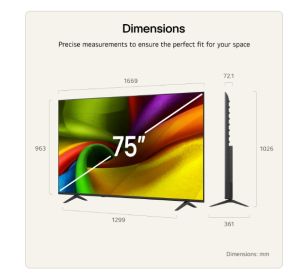 Телевизор LG 75NU850B3LA, 75" 4K Ultra HD Smart TV, 3840x2160, DVB-T2/C/S2, Alpha 7 AI Processor, HDR10 / HLG, webOS 26 ThinQ, VRR / ALLM / HGiG, 4K Super Upscaling, WiFi 5, Voice Controll, Bluetooth 5.3, AirPlay 2, LAN, CI, HDMI eARC,AI Sound Pro, Google