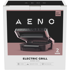 Електрическа скара AENO EG3 (AEG0003): 2000W, 7 automatic programs +Manual mode, 4 Degrees of Roast, Color indication,  Removable plates Plate size 292*230mm