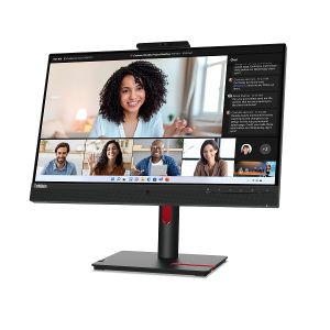 Монитор LENOVO ThinkVision T24mv-30 (63D7UAR3EU), 23.8" IPS, FullHD (1920x1080) 75Hz, 16:9, 4ms, 250 cd/m², 1000:1, WebCam 5MP, Microphone, Speaker 2x5W, HDMI, 2xDP, USB-C, Rj-45, 4x USB 3.2, Raven Black