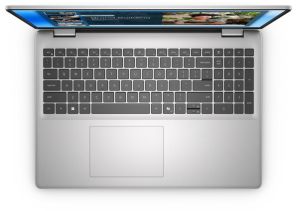 Лаптоп Dell 16 DC16251, Intel Core 7 150U (10 cores, up to 5.4 GHz), 16.0" FHD+(1920x1200) AG, 300nits, 16GB, 2x8GB, DDR5, 5200 MT/s, 1TB M.2 PCIe, NVIDIA GeForce MX570A with 2GB GDDR6, Cam, FPR, Wi-Fi 6E, Backlit Kb, Ubuntu, Silver, Aluminium 3Y PS