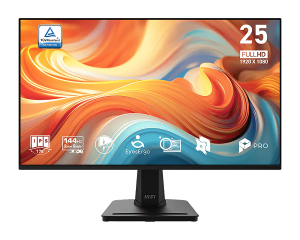 Монитор MSI PRO MP251 E14L, 24.5" IPS, FullHD (1920 x 1080) 144Hz, 16:9, 1ms, 300 cd/m2, 1500:1, AMD FreeSync, VGA, HDMI, Black
