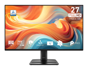 Монитор MSI PRO MP275 E14L, 27" IPS, FullHD (1920 x 1080) 144Hz, 16:9, 1ms, 300 cd/m², 1500:1, AMD FreeSync, Speaker 2x2W, VGA, HDMI, Black