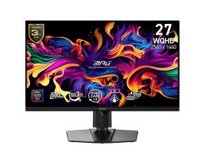 Монитор MSI MPG 271QRX QD-OLED X50, 26.5" QD-OLED, WQHD (2560x1440) 500Hz, 16:9, 0.03ms, 1000cd/m2, 1.5M:1, AMD FreeSync™ Premium Pro, Nvidia G-SYNC, DP, 2xHDMI, USB Type-C, Black