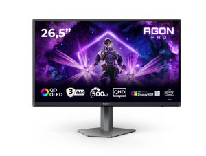 Монитор AOC AGON PRO AG276QKD2, 26.5" QD-OLED, QHD (2560x1440) 500Hz, 16:9, 0.03ms, 1000cd/m2, 1.5M:1, Adaptive Sync, Speaker 2x5W, 2xHDMI, DP, USB hub, Black/Dark grey