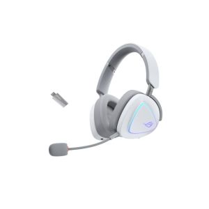 Слушалки Asus ROG Delta II Wireless Gaming Headset ( BT, ROG SpeedNova 2.4GHz, 3.5mm, 50mm Titanium-Plated Drivers, 10mm Super-Wideband Mic, 110HR, DualFlow Audio, For PC, Switch, PS5, Xbox)- Moonlight White