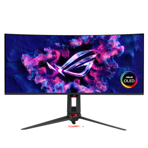 Монитор ASUS ROG Swift OLED PG34WCDN, 34" QD-OLED Curved 1800R, WQHD (3440x1440) 360Hz, 21:9, 0.03ms, 1300 cd/m2, 1.5M:1, Adaptive-Sync, 2xHDMI, DP, USB-C, 3xUSB 3.2, Black - 90LM0CU0-B0197
