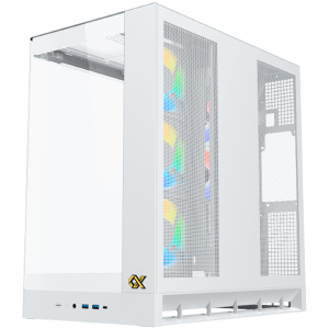 PANO II AIR Arctic EN48524 (WH,EATX,U3x2+Type C,Mesh Top+Curved TG,6PCS H22A WH Reverse & 2PCS H22A WH,ARGB & PWM Remote Control)