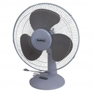 Настолен вентилатор Rosberg R51760B16, 40W, 40 см, 3 скорости, Оцилация, Регулируем наклон, Бял/сив