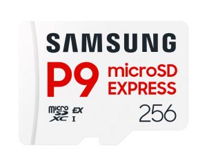 Памет Samsung 256GB micro SD Card P9 Express UHS-I Read 65K IOPS, UHS-I 2K IOPS - Write 52K IOPS, UHS-I 2K IOPS Class 10 U3 V30 A1