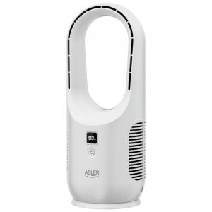 Настолен вентилатор Adler AD 7343, До 6 часа, 3 скорости, LED дисплей, USB-C, Бял