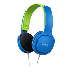 Philips Kids' headphones, sized for kids, maximum volume limited, blue/green