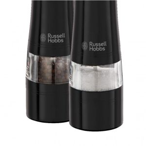 Електрически мелнички за сол и пипер Russell Hobbs Black 28010-56, Керамичен механизъм, LED, Черен