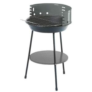 Барбекю на дървени въглища с долен рафт MasterGrill MG915, 35 см диаметър, Метал, Черен/сив