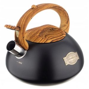 Свирещ чайник Klausberg KB 7565, 3 л, Дебелостенна основа, Индукция, Черен/кафяв