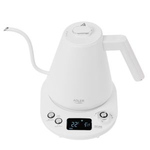 Електрическа кана Adler AD 1349W, 1100W, 1 л, 40-100 C, Поддържане на топлината, LED дисплей, Бял