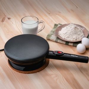 Уред за палачинки Oliver Voltz OV51323B, 800W, Терморегулатор, Светлинен индикатор, Незалепващо покритие, Черен