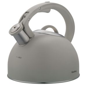 Свирещ чайник Klausberg KB 7912, 2.5 л, Дръжка с дървесен ефект, Индукция, Светлосив