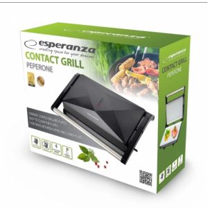 Електрическа скара Esperanza EKG013, 850W, 23х14.5см, Керамично покритие, Черен