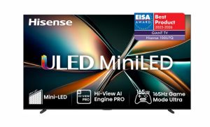 Телевизор 100" HISENSE 100U7Q, 4K Ultra HD ULED, SmartTV, VIDAA Smart OS, 2.1ch, 165Hz, WiFi 6Е, Black