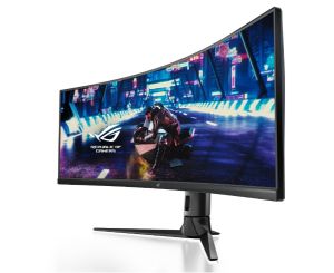 Монитор Asus ROG STRIX Curved XG49VQ, 49" DFHD (3840x1080) Gaming monitor, VA, up to 144Hz, 125% sRGB, DP, HDMI, USB3.0, FreeSync 2 HDR, DisplayHDR400, AuraSync, Red+Dark Gray